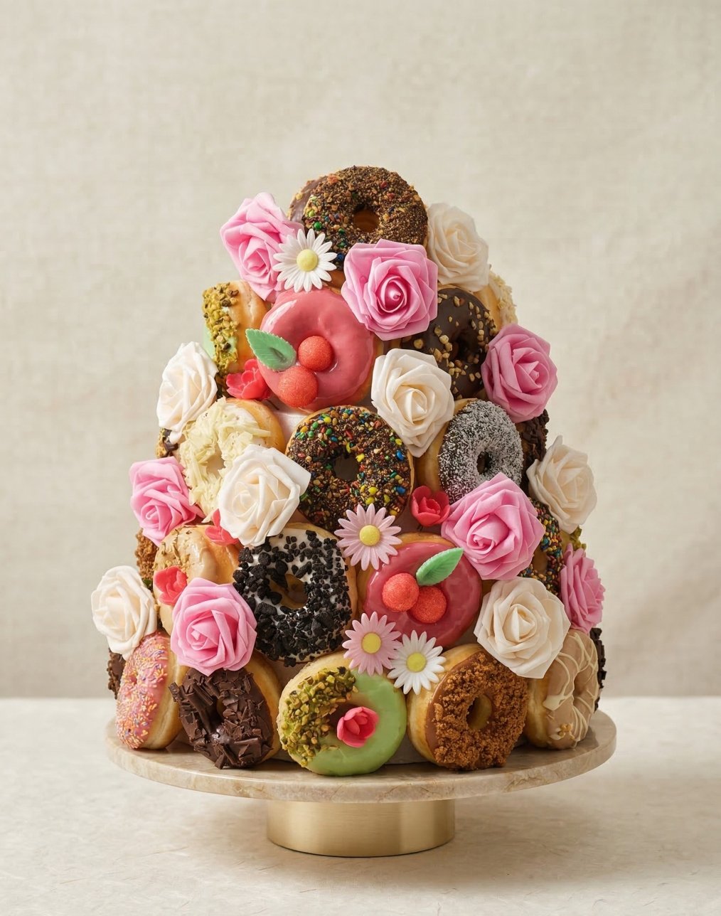 Pièce montée de donuts, unique et originale, pour des événements réussis