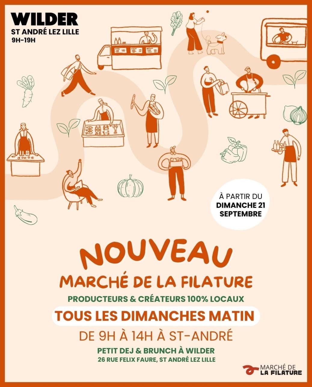 marché de la filature le dimanche matin à saint andré lez lille